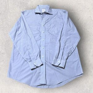 Vintage Brooks Brothers Madison Shirt Mens 15.5-34 Blue Plaid Pocket Button Up‎
